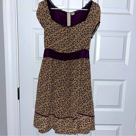 Nick & Mo Anthropology Festival Retro Look Boho Dress Attached Sash Size 30/11 - Picture 1 of 8